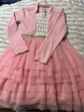Posh Peanut Nutcracker Velour Pink Tulle Princess Costume Dress 10-12Y